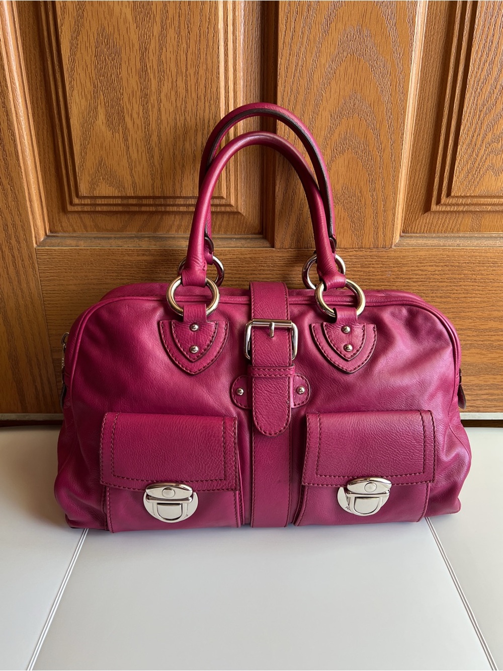 Vintage Marc Jacobs Venetia Leather Satchel - Purple/ Pink Silver Hardware